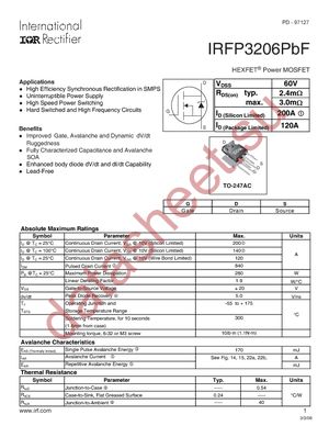 IRFP3206PBF datasheet  